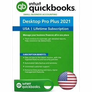 Intuit QuickBooks Desktop Pro Plus 2021, PC, Windows